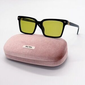 NEW MIU MIU SMU 13Z 16K07O SQUARE WOMEN SUNGLASSES MU13ZS 16K07O GREEN MU 13ZS